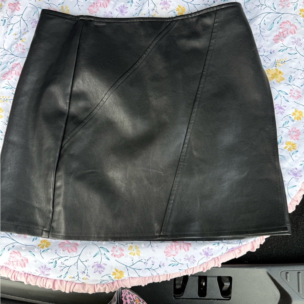 Black Leather Mini Skirt